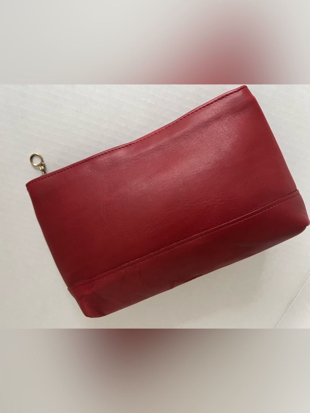 Coach Vintage True Red leather cosmetic bag case pouch
